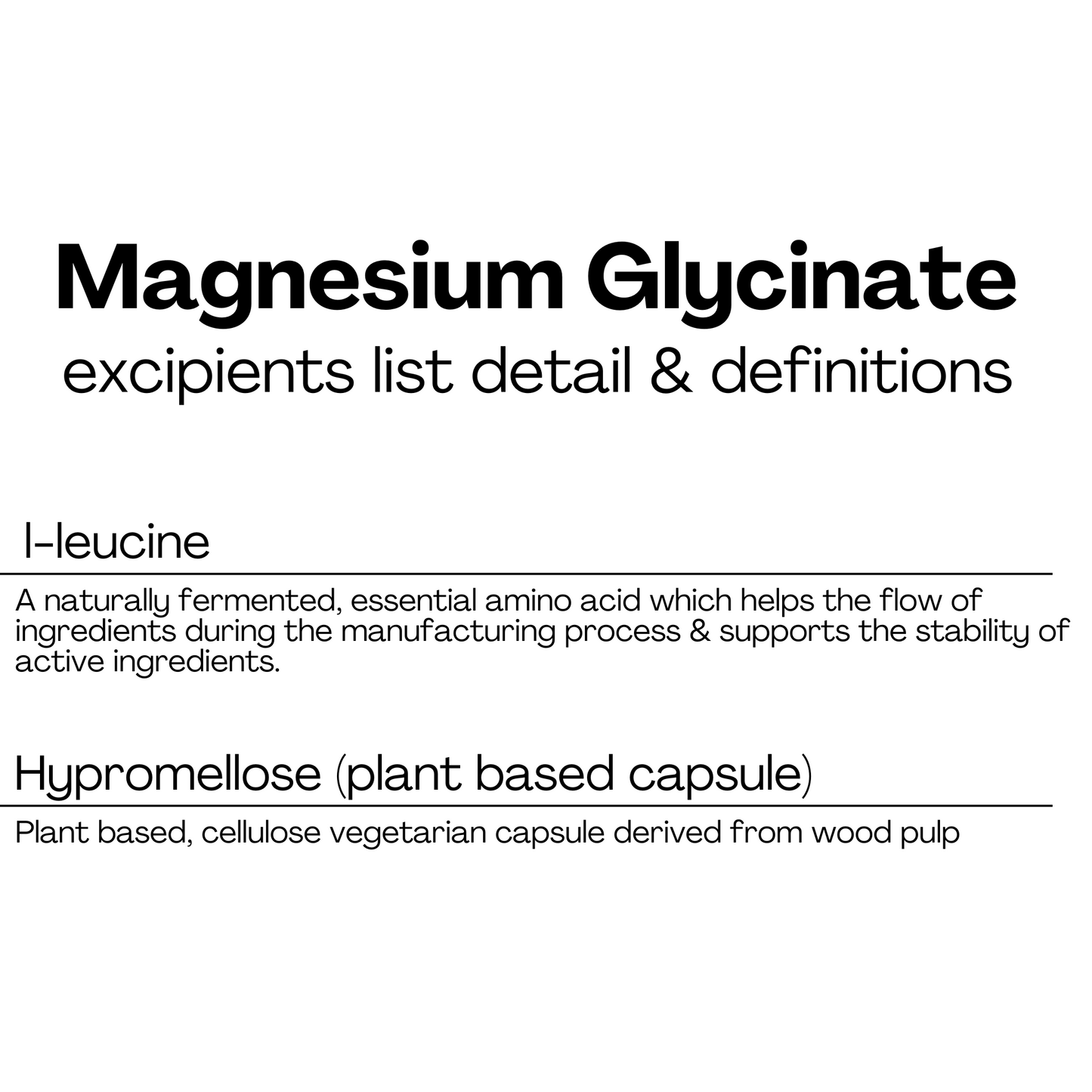Magnesium Glycinate (Pure & Unbuffered) - 90 Capsules