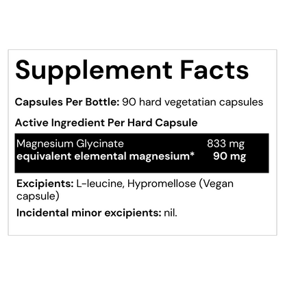 Magnesium Glycinate (Pure & Unbuffered) - 90 Capsules
